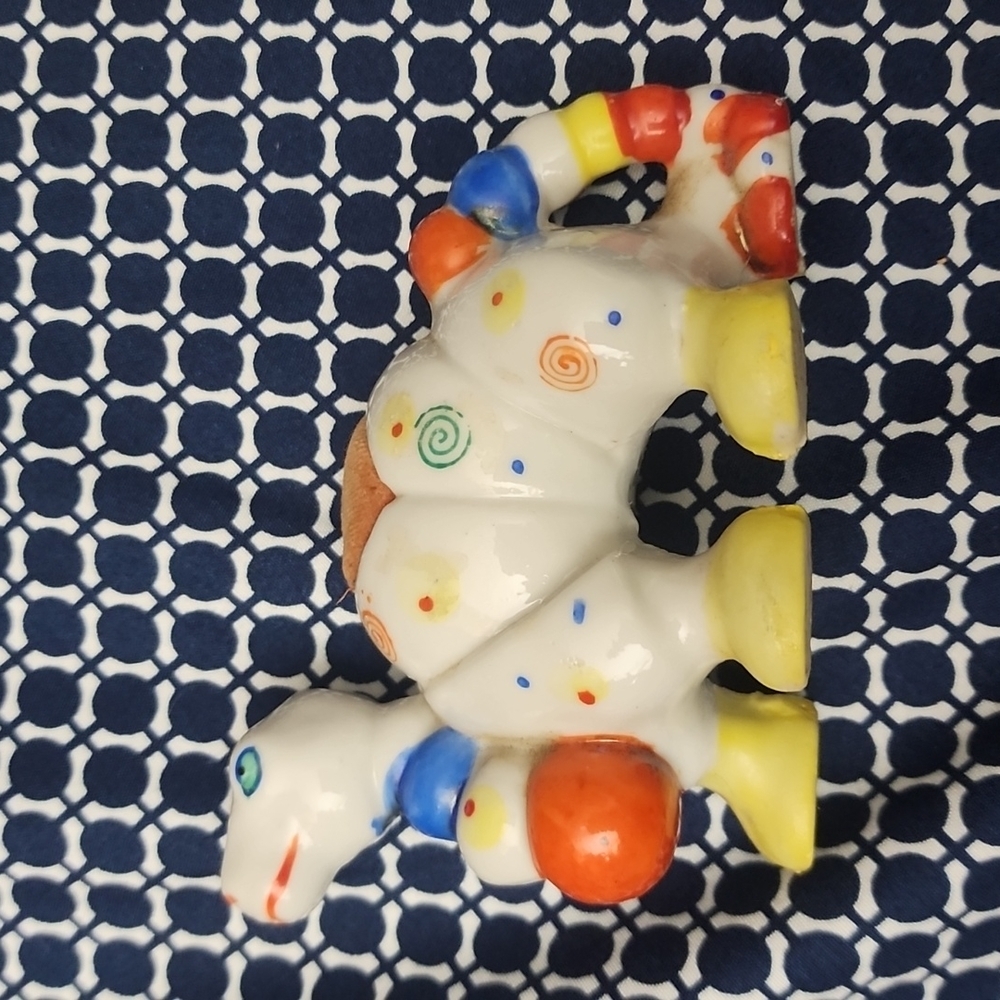 Vintage Japanese Dinosaur Dressed For The Circus Ceramic Pin Cushion